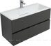 Алвита 100 тумба серый антрацит для ванной комнаты с раковиной-столешницей Фортуна 100 Aquanet