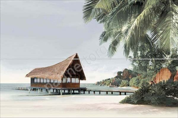 Ailand панно из 2 плиток глянцевое один бунгало 40х60см Alma Ceramica PWA11ALD3