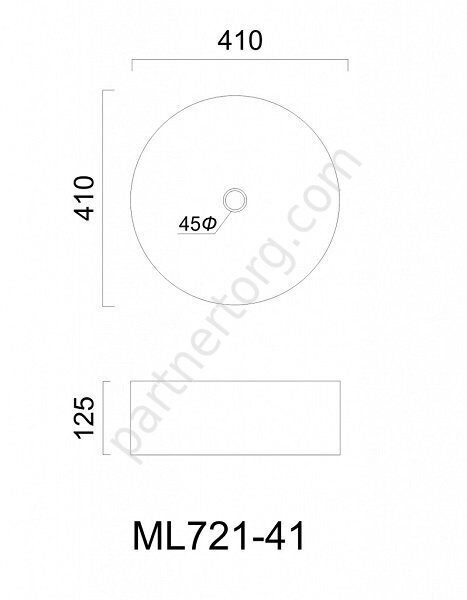 Накладная раковина белая Maison MS721-41 41,0 см