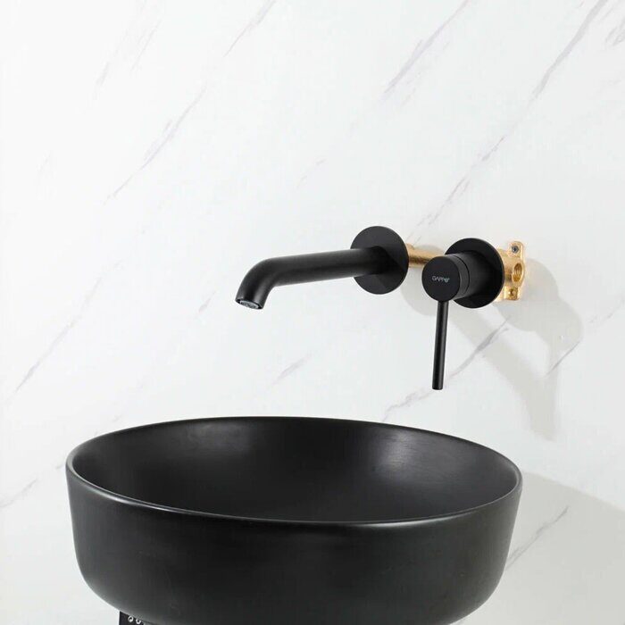 Gappo G1206-6 смеситель для раковины встраиваемый, чёрный