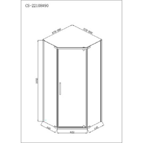Loranto CS-22108, 90*90*195 душевое ограждение, прозрачное стекло