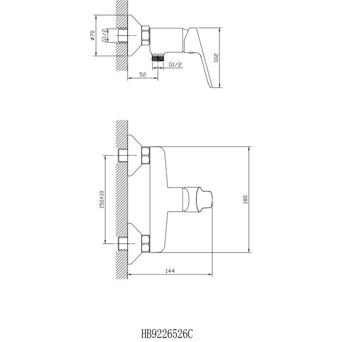 S07.20 Splenka Смеситель для ванны, для душа, хром