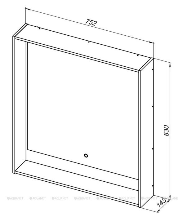 Милан 80 зеркало дуб рустикальный для ванной комнаты c LED подсветкой Aquanet