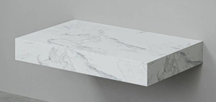 Unit 80 Velvex столешница под раковину белый мрамор для ванной комнаты