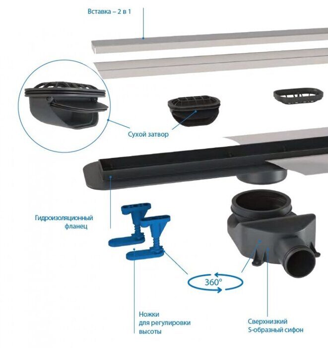 BelBagno BB-LD-LUCE-60-CR душевой трап, 60 см, хром, покрытие матовое