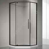 Veconi RV35B-90-01-C7 душевой угол, 90х90x195 см, дверь распашная, профиль черный
