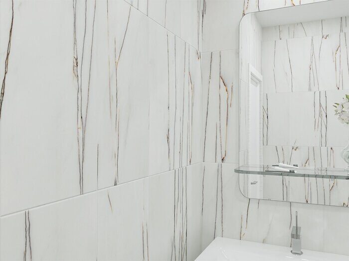 Rosso Venato настенная плитка белая матовая 31х63см Azori