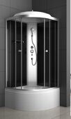 ODA-8401 душевая кабина угловая полукруглая 80х80, тонированное стекло, глубокий поддон
