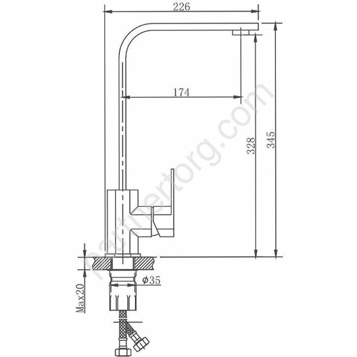 HB70806 Haiba смеситель для кухни высокий сталь