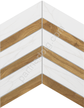 Supreme Chevron Gold SM02/SI02 золото неполированный керамогранит 29х38см Estima Мозаика