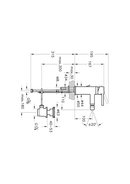 VitrA Minimax S смеситель для биде, хром