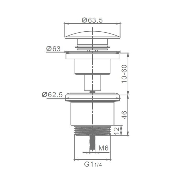 R600.01.03 Raglo донный клапан для раковины, сатин золотой