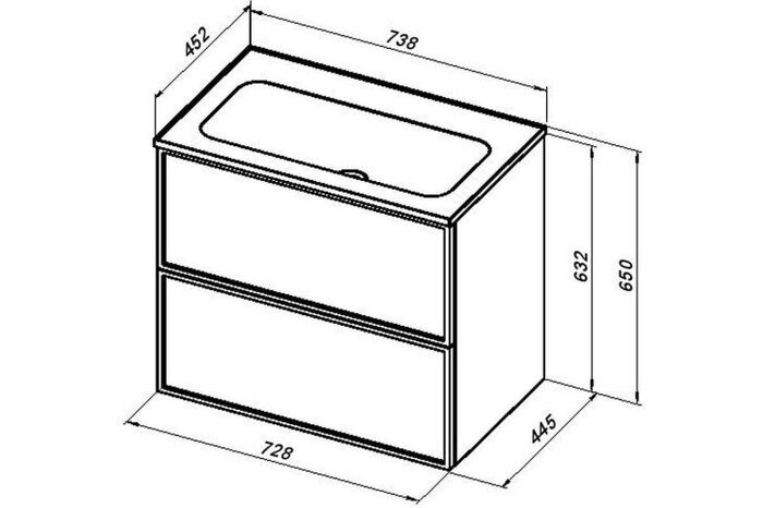 Арт 75 тумба маренго для ванной комнаты под столешницу Aquanet