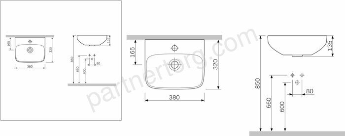 C504811WH Inspire раковина 38см