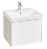 Асти 55 см тумба подвесная белая/ясень шимо для ванной комнаты с раковиной Адриана 55 Aquaton