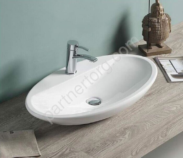 CeramaLux 9435 раковина настольная овальная белая