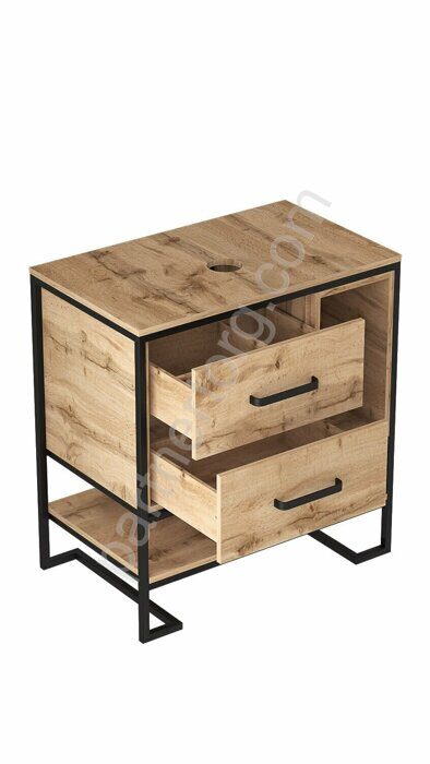 Grunge Loft 80Н 2я/2п Дуб вотан  Marka One тумба для ванной комнаты под раковину 80см