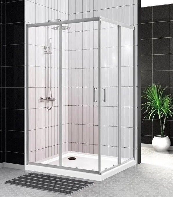 BelBagno UNO-195-AH-2-100/80-C-Cr душевой уголок 100х80х195 см, дверь раздвижная, стекло прозрачное, профиль хром