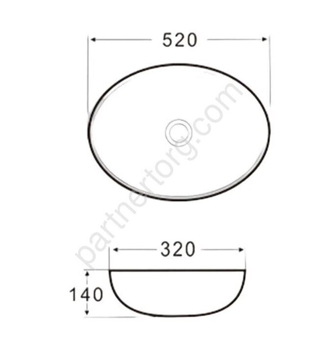 Calypso CS1159 раковина накладная 520х320х140мм