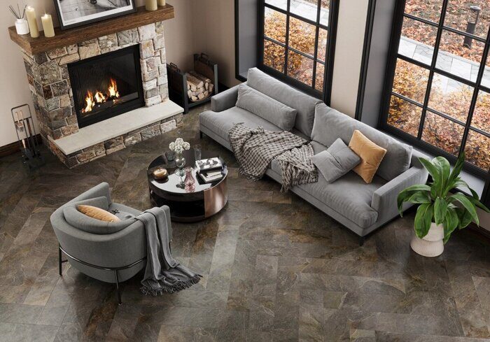 Santorini Bronze Delacora керамогранит бронзовый лаппатированный 20х90см