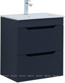 Практика 60 тумба маренго для ванной комнаты 2 ящика с раковиной-столешницей 60 cm (PRACTICO) Aquanet