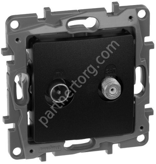 Legrand Etika розетка TV-SAT двухкабельная, цвет антрацит