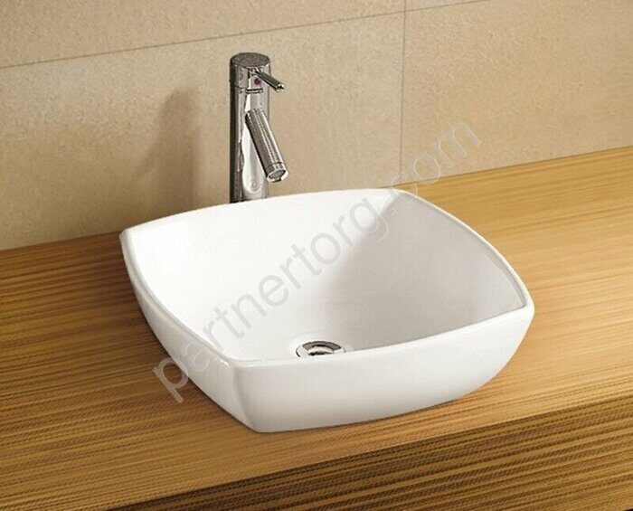 Azario белая раковина настольная 43х43х13,5см AZ-2076