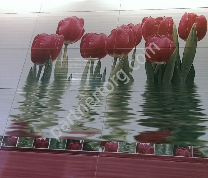 Тюльпаны светлое панно керамическое Нефрит керамика