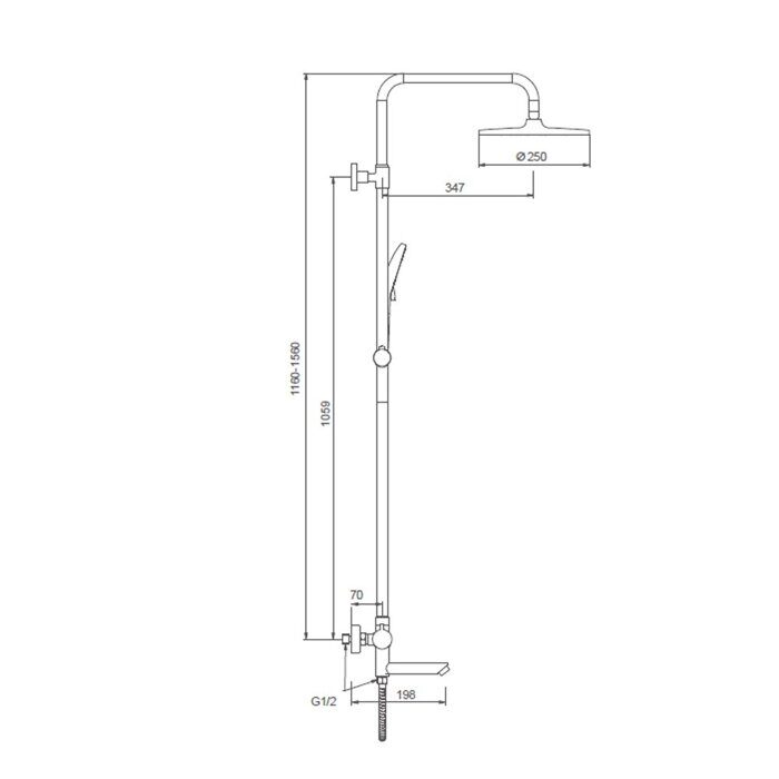 S223.26.06 Splenka Душевая система с термостатом, черный
