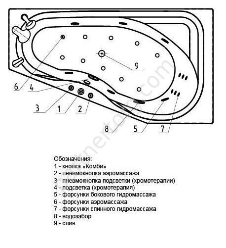 Медея ванна акриловая ассиметричная Aquatek 170х95см с каркасом и сливом-переливом