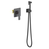 Torne Timo 4389/03SM чёрный смеситель с гигиеническим душем встроенный