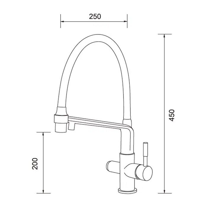 Gappo G4398-51 смеситель для кухни с гибким изливом оружейная сталь