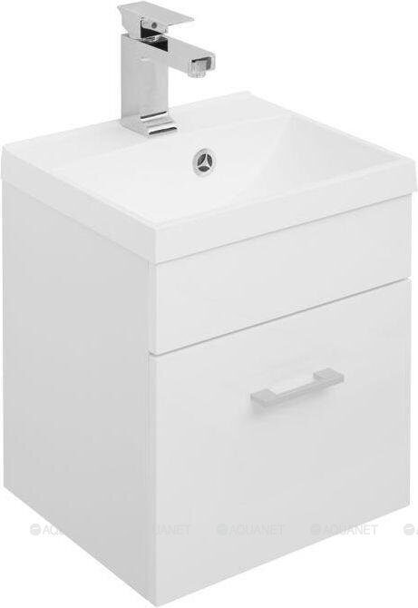 Нота 40 лайт белая тумба для ванной комнаты с раковиной-столешницей Нота 40 Aquanet