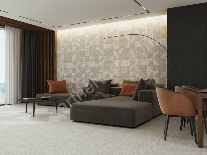 Cosmos Patchwork CMd03 серый соль-перец неполированный керамогранит 60х60см Estima