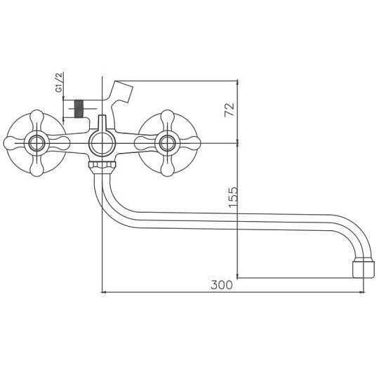 CN2208-8 Haiba Смеситель для ванны Cron CN08