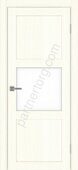 Турин 530.121 межкомнатная дверь ясень светлый со стеклом лакобель белое