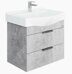 Девис 65.13 Бетон чикаго подвесная тумба для ванной комнаты Onika с умывальником Беверли 65 см