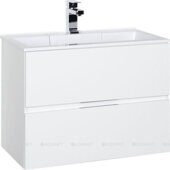 Алвита new 70 белая матовая тумба для ванной комнаты 2 ящика с раковиной-столешницей Flat 70 Aquanet