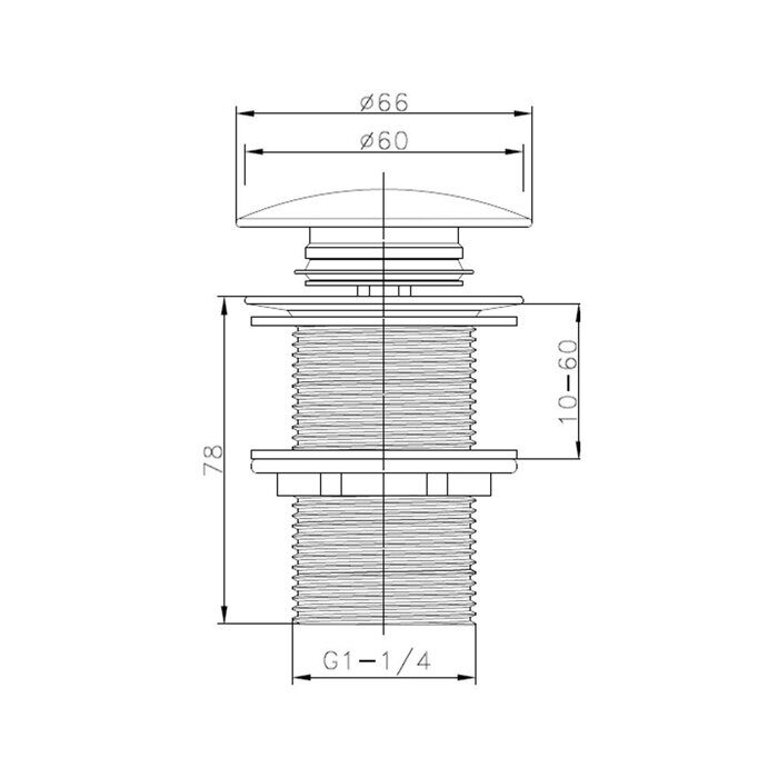 R600.02.06 Raglo донный клапан для раковины, черный