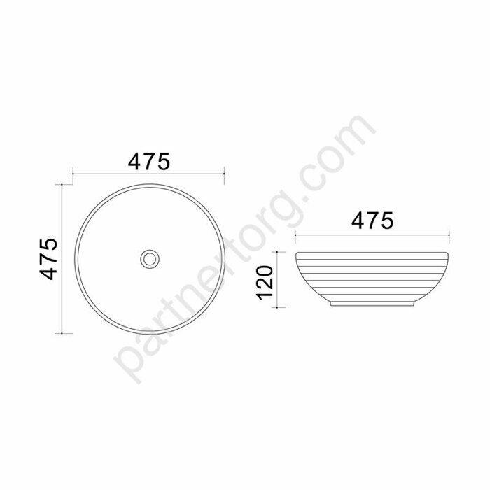 Azario Trend белая раковина настольная ультратонкая 47,5х47,5х12см XML4004-1-B20