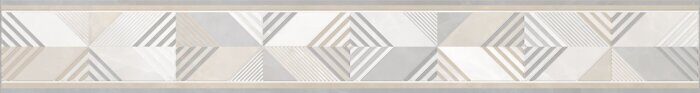 Rivoli бордюр керамический светло-серый глянцевый геометрия ромб 6,7х50см Alma Ceramica BWU53RVL004
