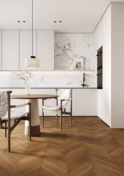Орех Американский 99-400-29 Quartz Parquet Французская елка Fargo клеевой кварцевый паркет