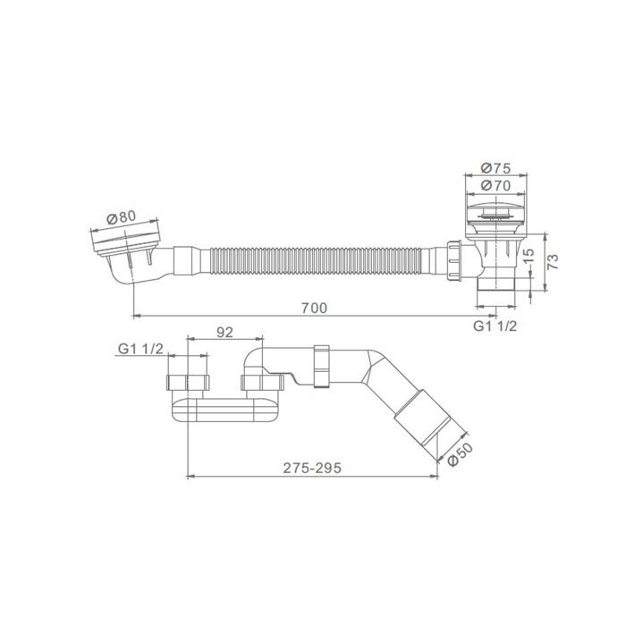 R600.31.03 Raglo слив-перелив для ванны автомат, сатин золотой