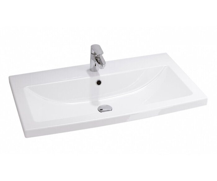 Grani 700-0-1 тумба навесная белая для ванной комнаты с умывальником Como 70