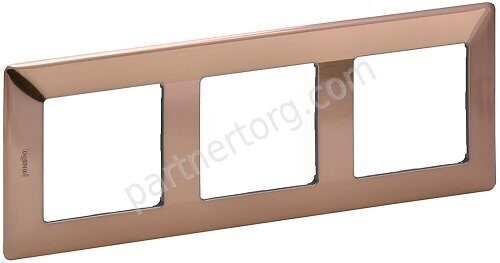 Рамка 3 поста для серии Valena Legrand Life в цвете медь