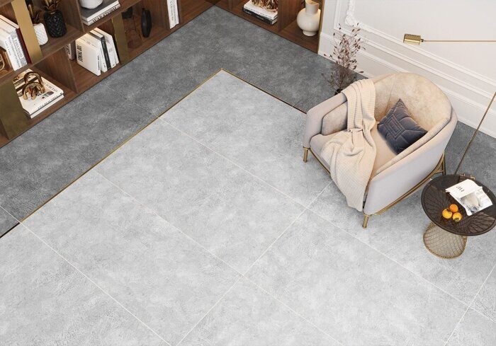 Chrome Dark Delacora керамогранит серый матовый 120х60см