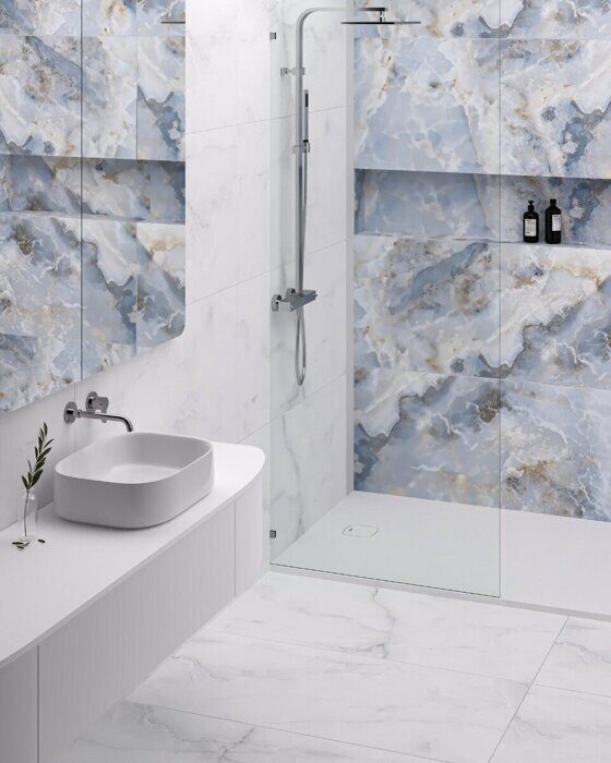 Nestle Sky Satin Staro керамогранит голубой сатинированный 60х120 см