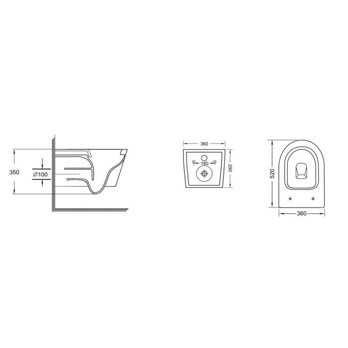 Унитаз подвесной безободковый со смывом Торнадо с сидением микролифт GR-4499MSQ