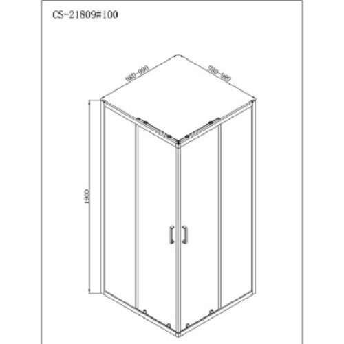 Loranto CS-21809-100, 100*100*190 душевое ограждение, стекло прозрачное