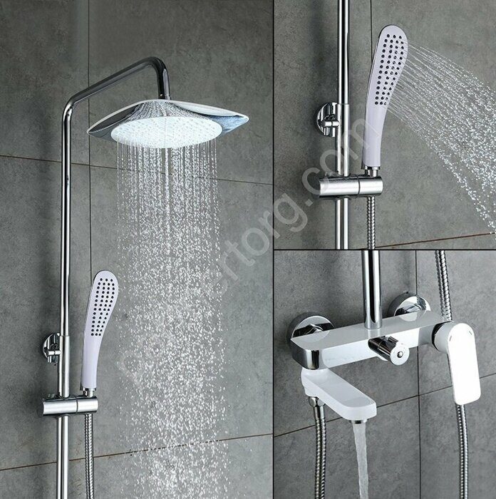 Gappo G2448 душевая стойка с верхним душем  хром /белый